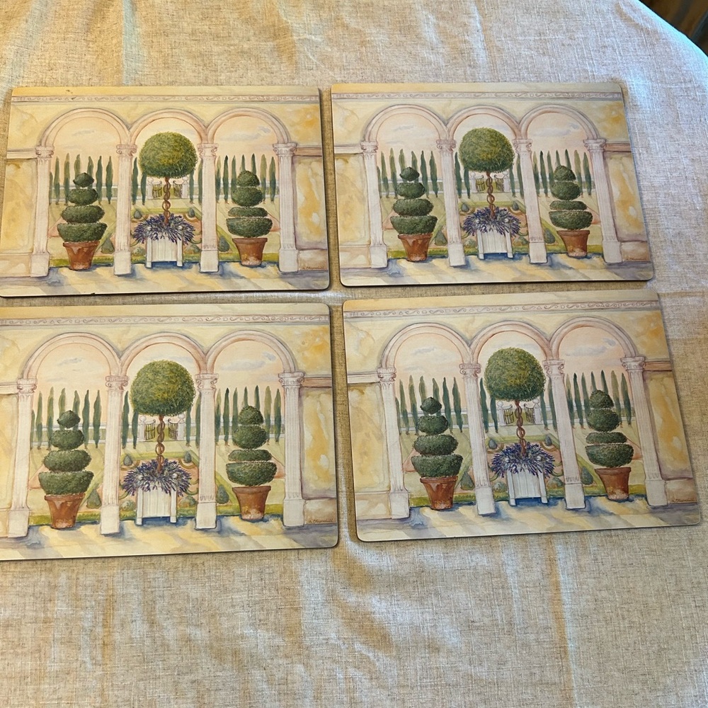 Lady Clare Melamine Topiary Set 4 Placemats A. Churchill